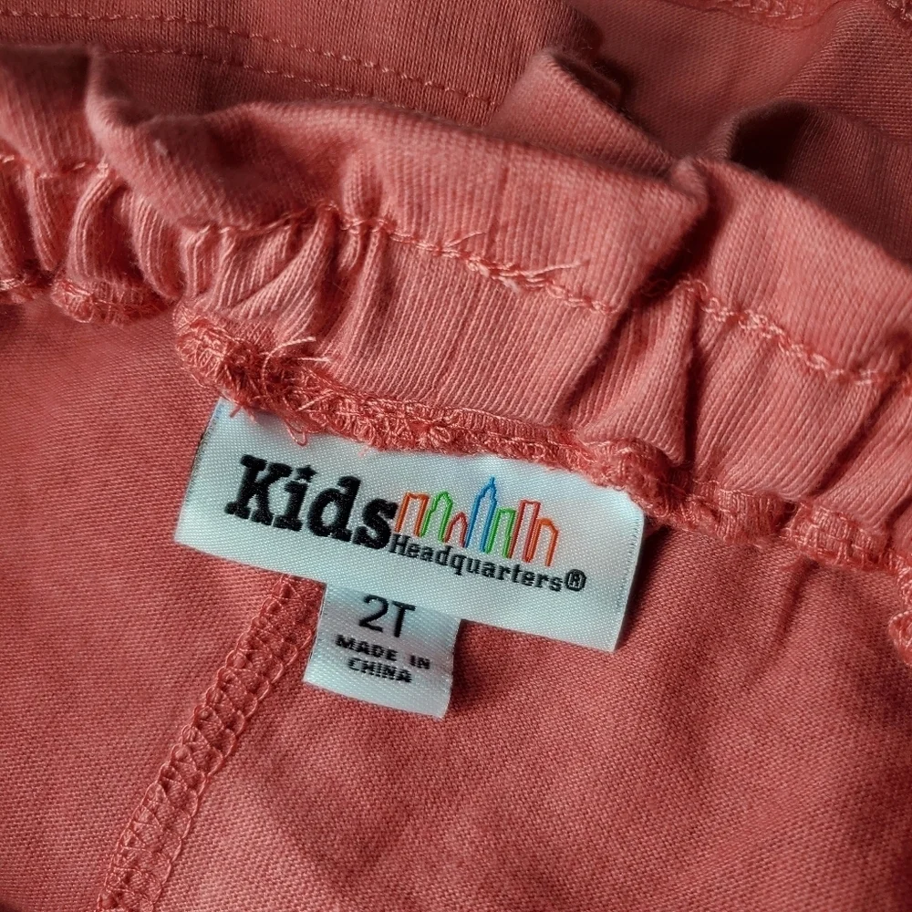NWT Kids Headquarters 2Pc Pink Toddler Girl Outfit Shimmery Floral Summer